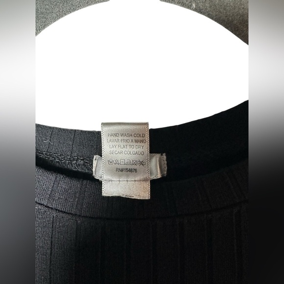 Bozzolo Women’s Black Ribbed Crop Top Small – Short Sleeve Stretch Tee - Picture 5 of 5